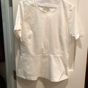 Kate Spade short sleeve white peplum blouse, M
